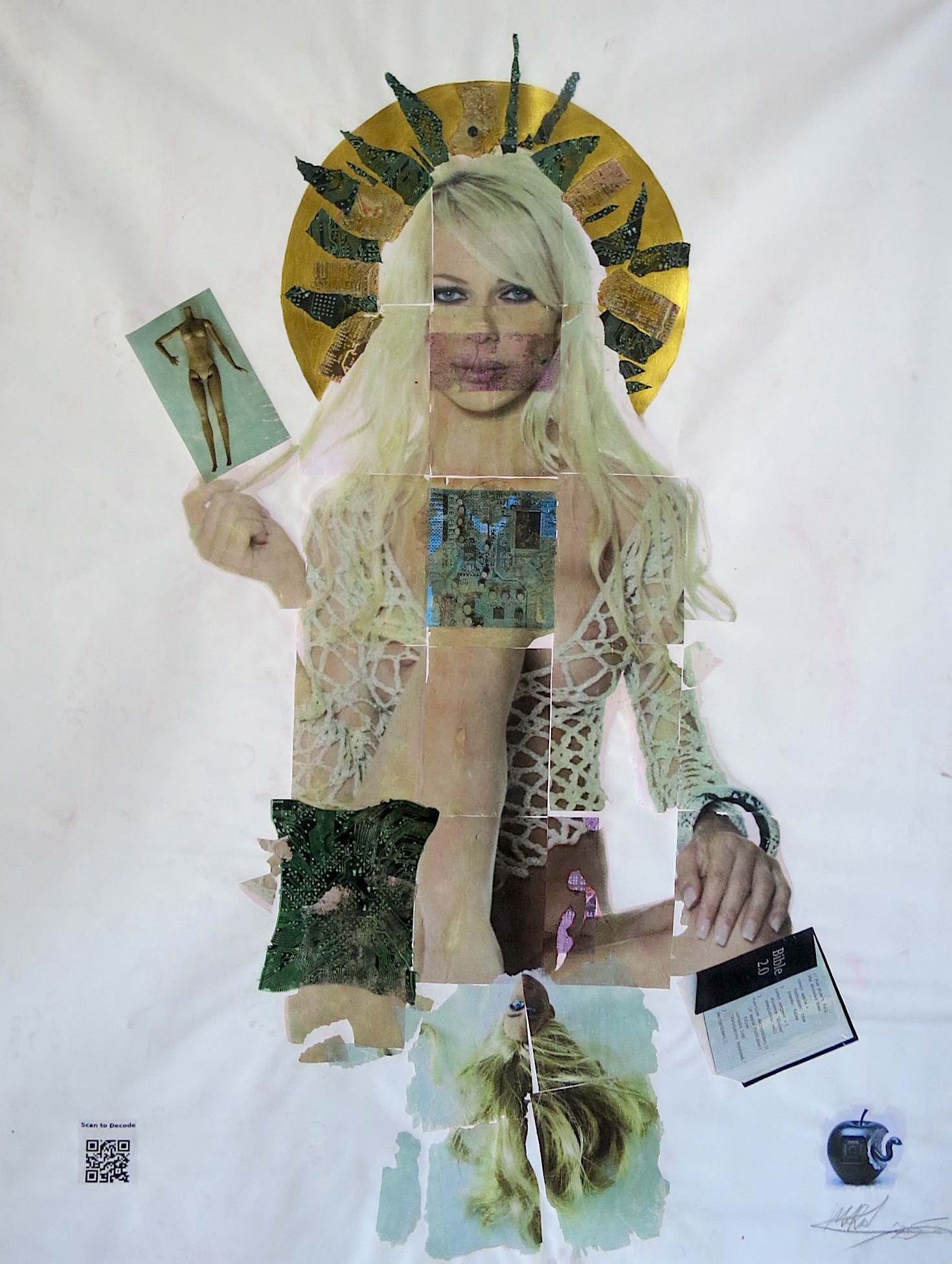 Divine Error, Acrylic, ink on canvas, 2025